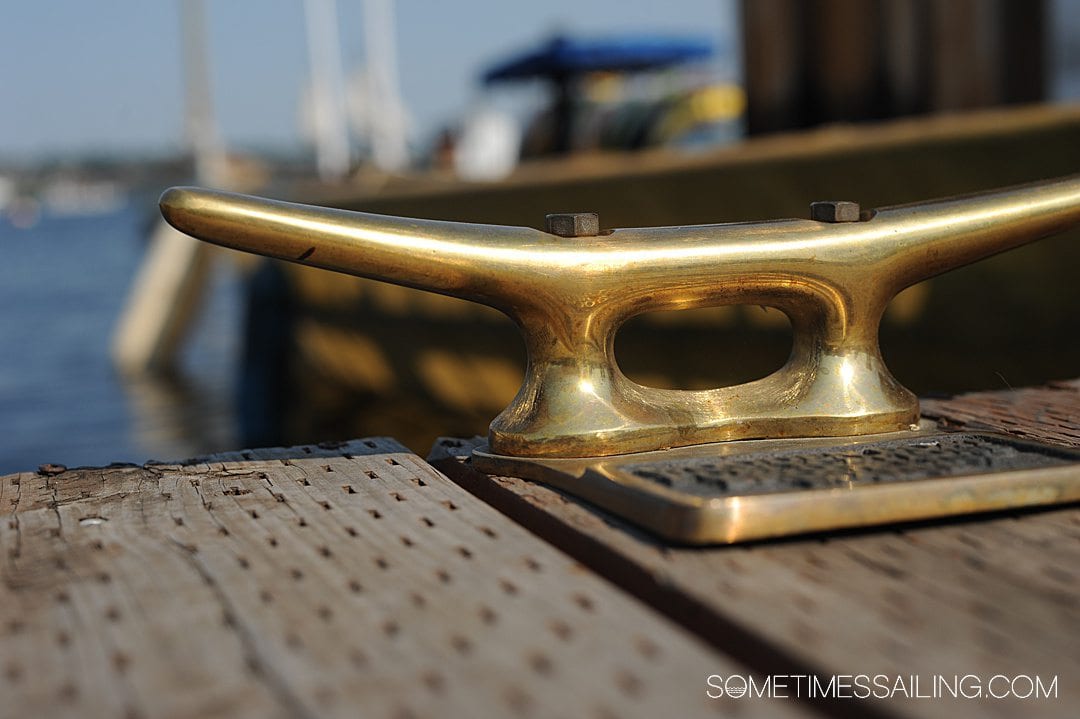 Photo of a mooring on a dock for a post about cruise ship terms.