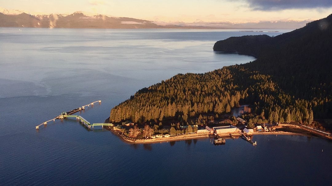 Aerial view of Icy Strait Point Alaska