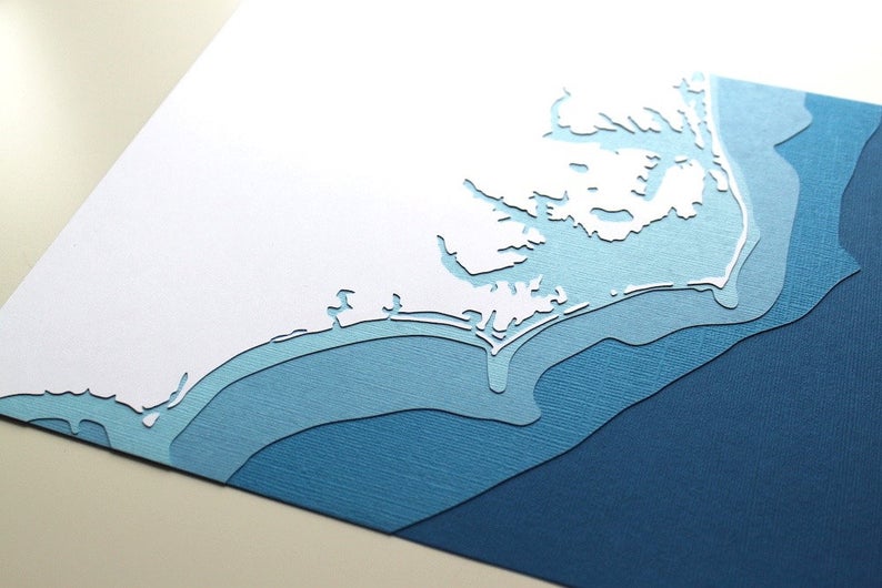 Paper art of the Outer Banks by Crafterall on Etsy.