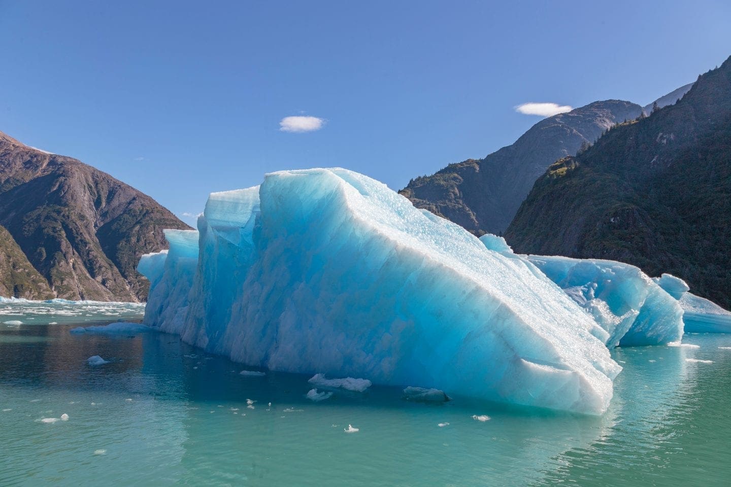 Iceberg in the water in Juneau, Alaska. 