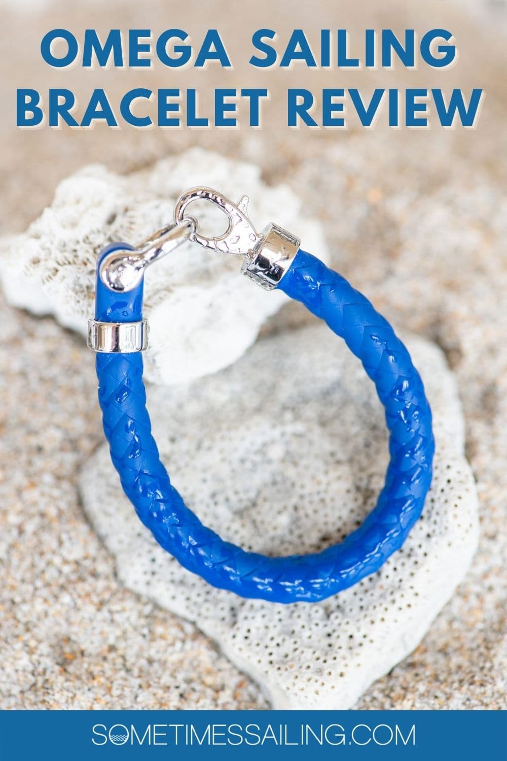 Sailing bracelet in stainless steel and blue braided nylon OMEGA