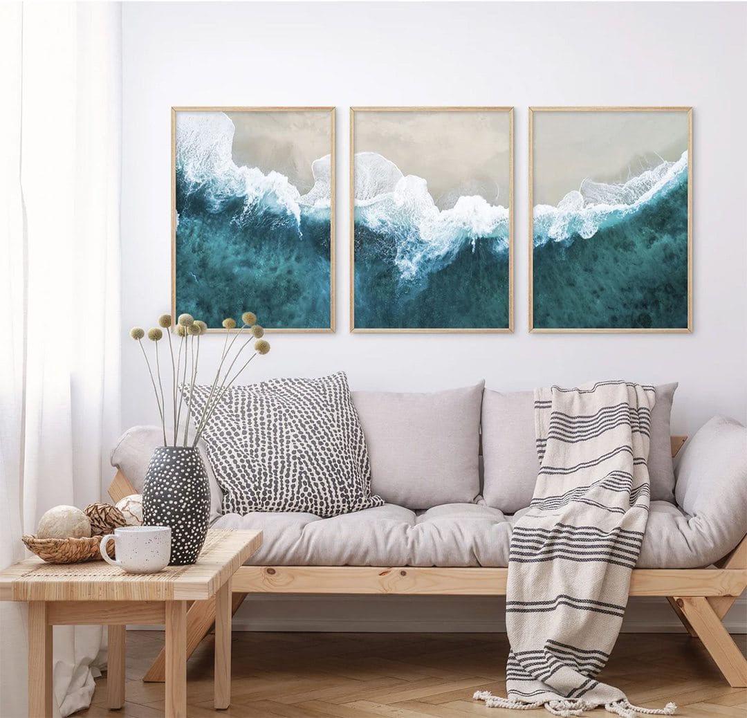 Ocean wall art triptych.