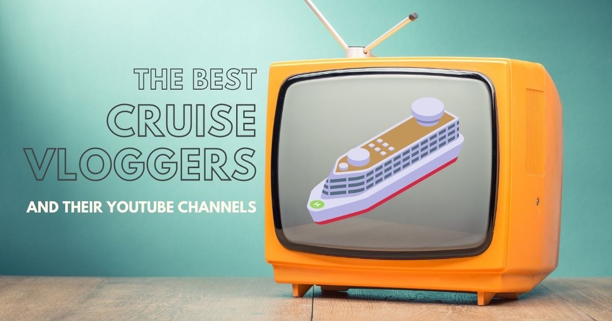 Best cruise vloggers and their YouTube channels with an image of a TV with a cruise ship on the screen.