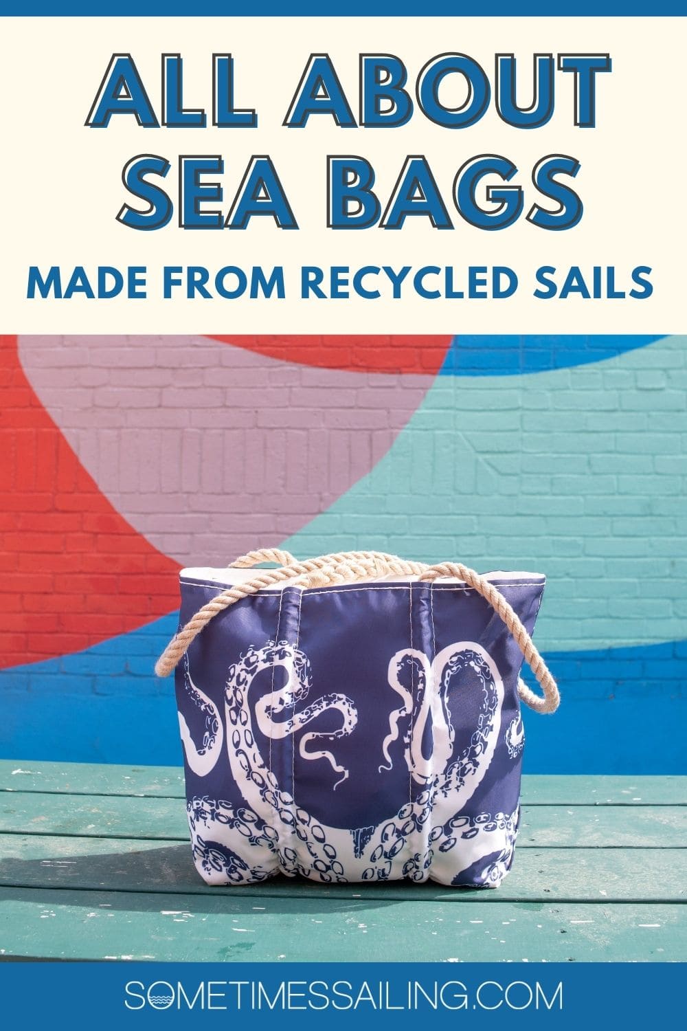 Sea Bags Recycled Sail Cloth Custom Last Name Guest Book Tote Large