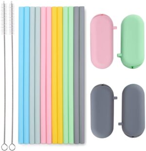 Reusable Foldable Silicone Straw Travel Set