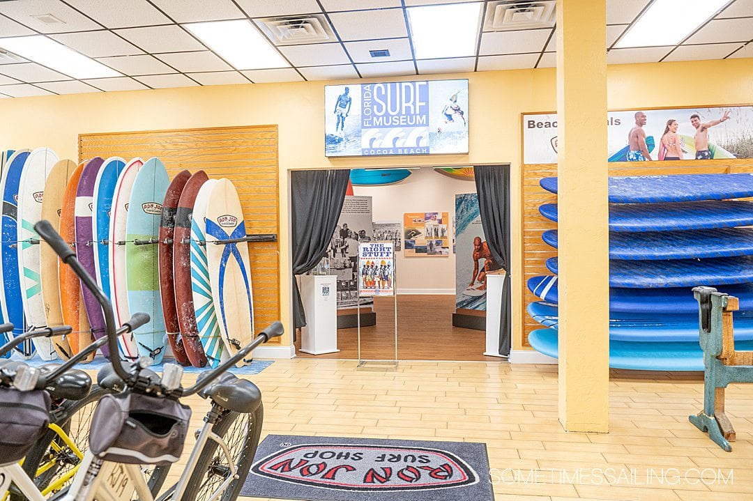 Inside the Florida Surf Museum in Cocoa Beach, Florida on the Space Coast.