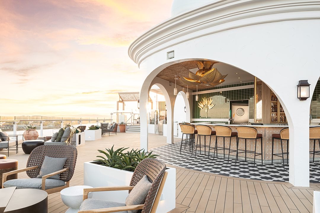 Sunset Bar designed by Nate Berkus on Celebrity Beyond cruise ship.