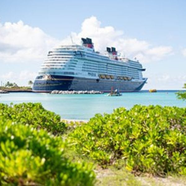 Disney Wish in port at Castaway Cay