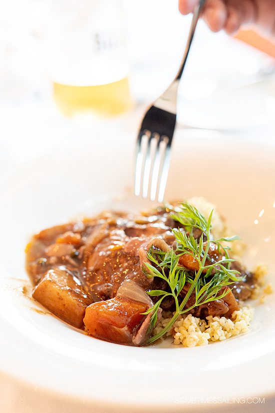 Bowl of stew and couscous during an AmaWaterways river cruise in Provence, France.