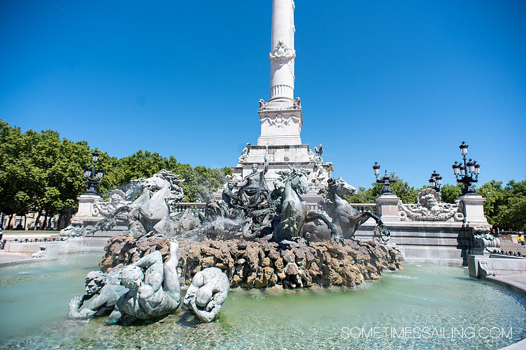 Monument aux Girondins fountain in Bordeaux.