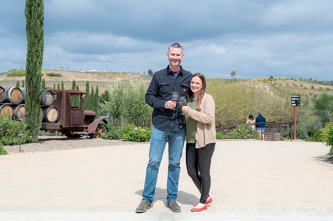 Couple at a vineyard in Temecula, California.