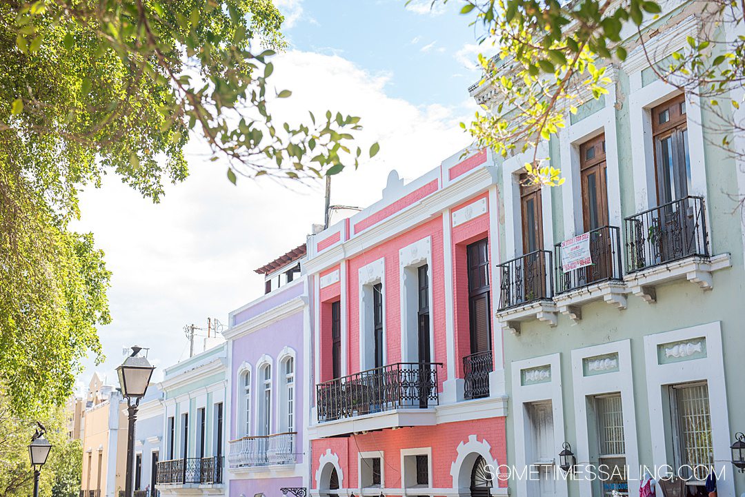 Colorful buildings in San Juan, Puerto Rico, during a Caribbean cruise.