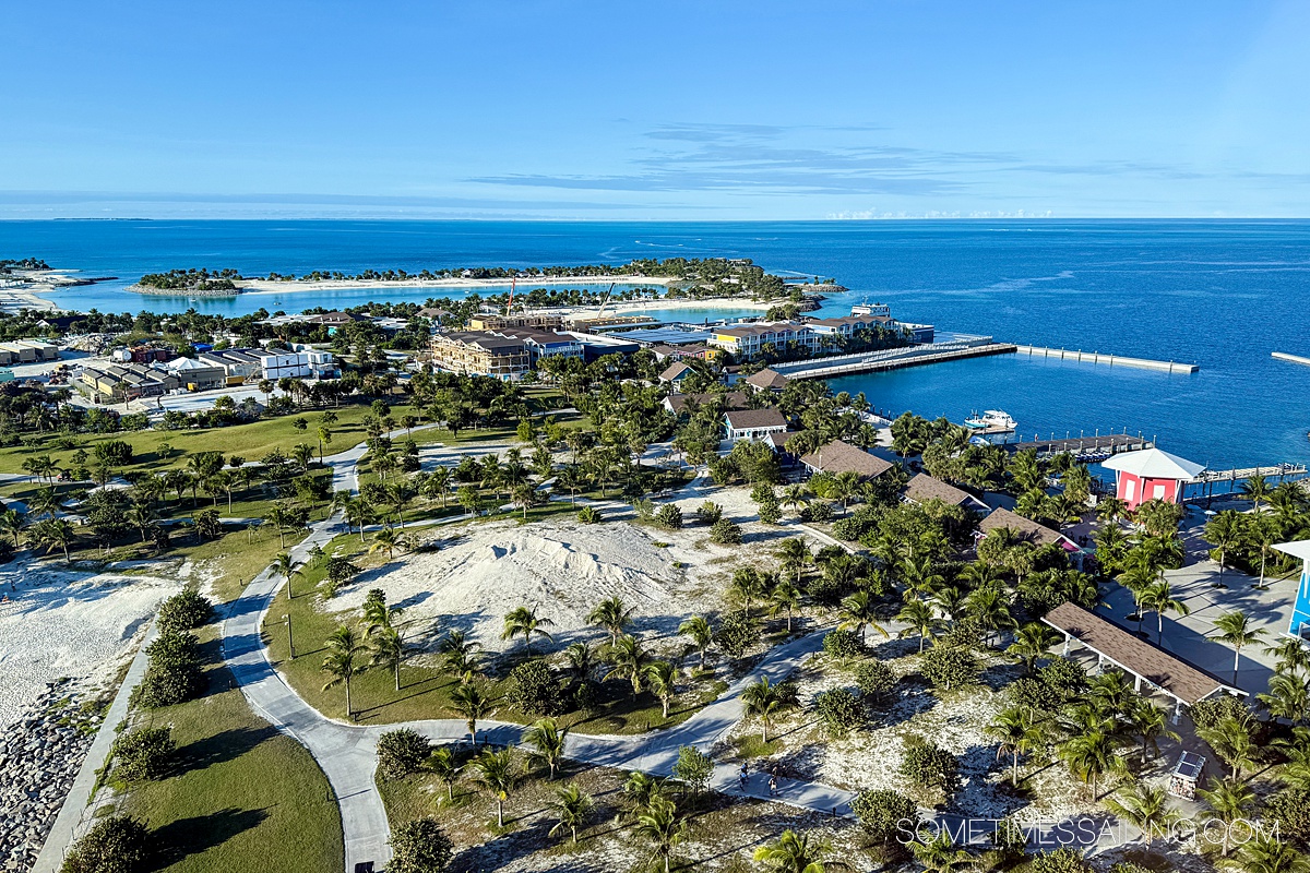 Aerial view of MSC's private island, Ocean Cay.