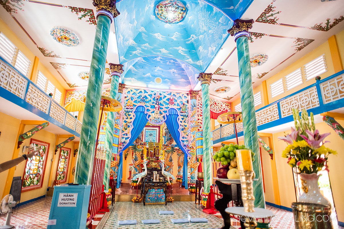 Inside a sacred religious temple along the Mekong River during a cruise with AmaWaterways.