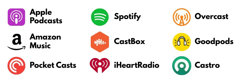Podcast logos for subscription image