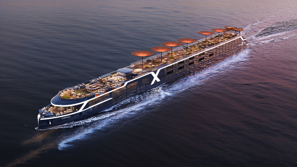 Celebrity Compass rendering of the Celebrity Cruises River cruise ship.