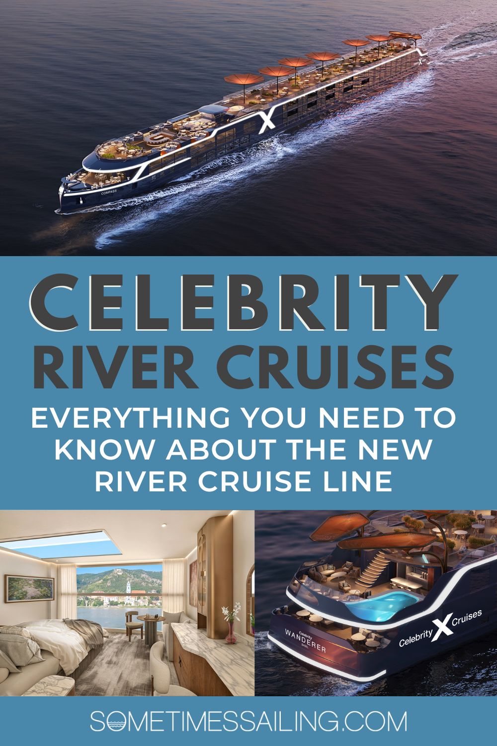 Celebrity River Cruises with renderings of the ship.