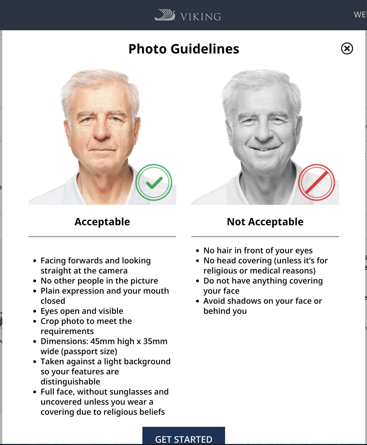 Photo uploading guidelines for My Viking Journey